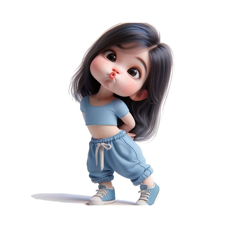 Laptop Accessories For Girls - Cute Cartoon Girl Waterproof Vinyl Sticker