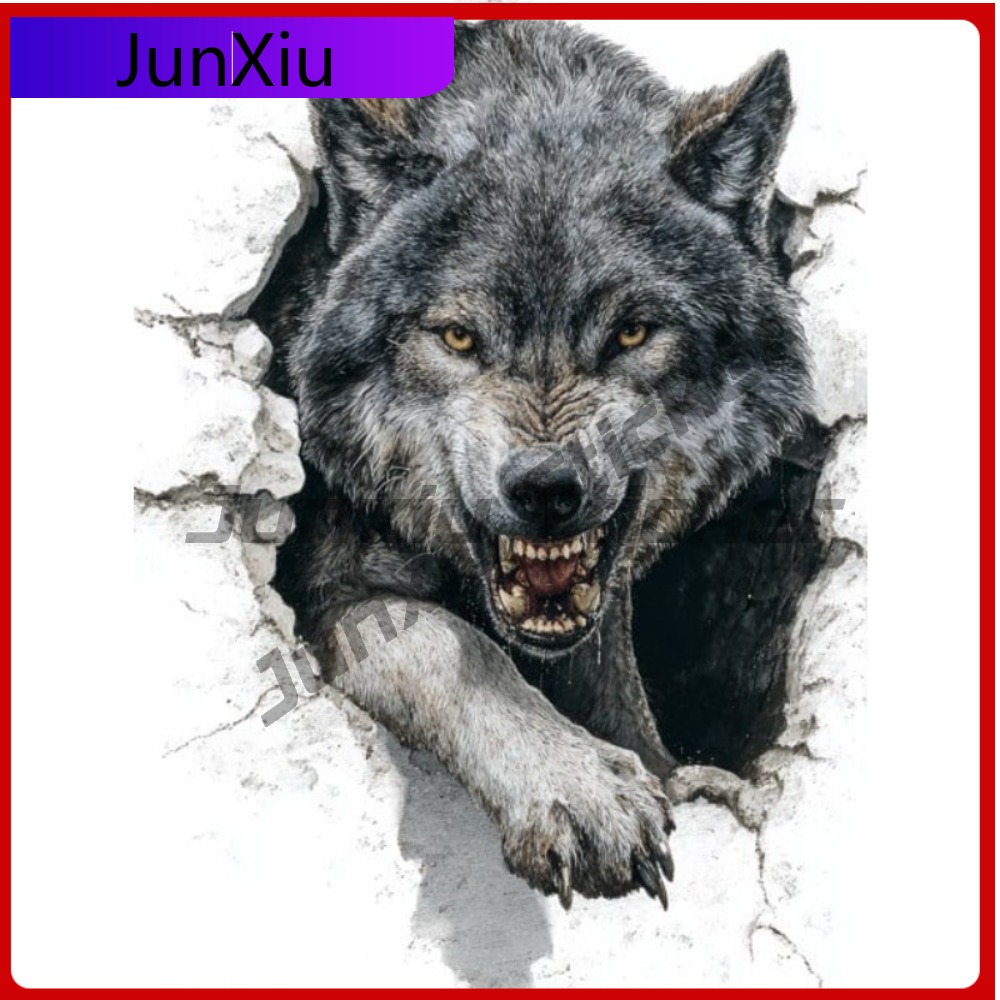 Laptop Unique Accessories - Howling Grey Wolf Peeking Aesthetic Car