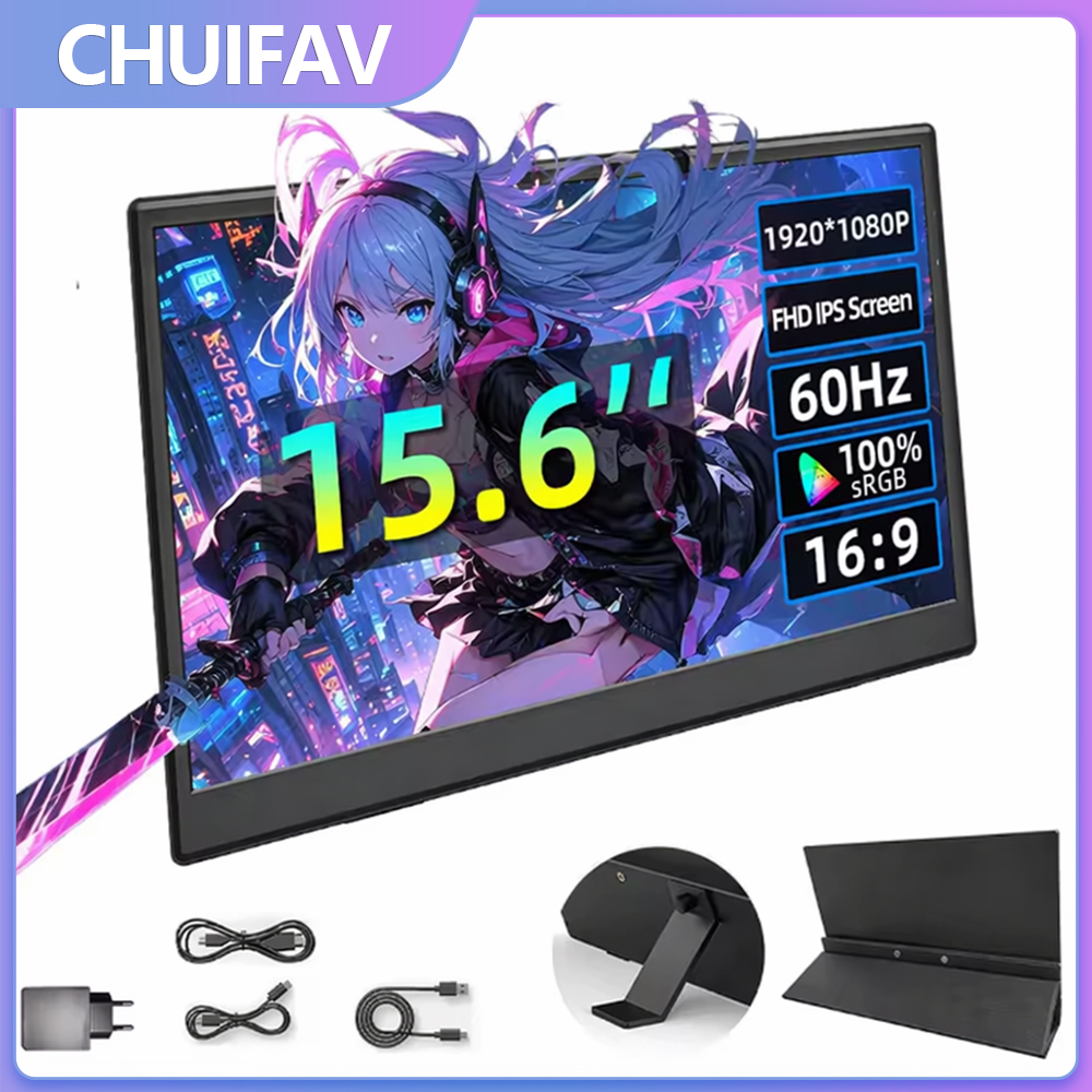 Xbox Laptop Accessories - CHUIFAV 15.6 Inch Portable Monitor For