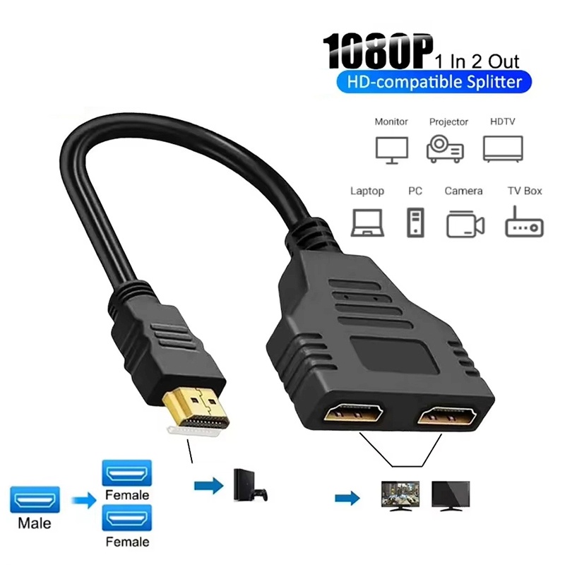 Xbox Laptop Accessories - 1080P 1 In 2 Out HDMI-compatible