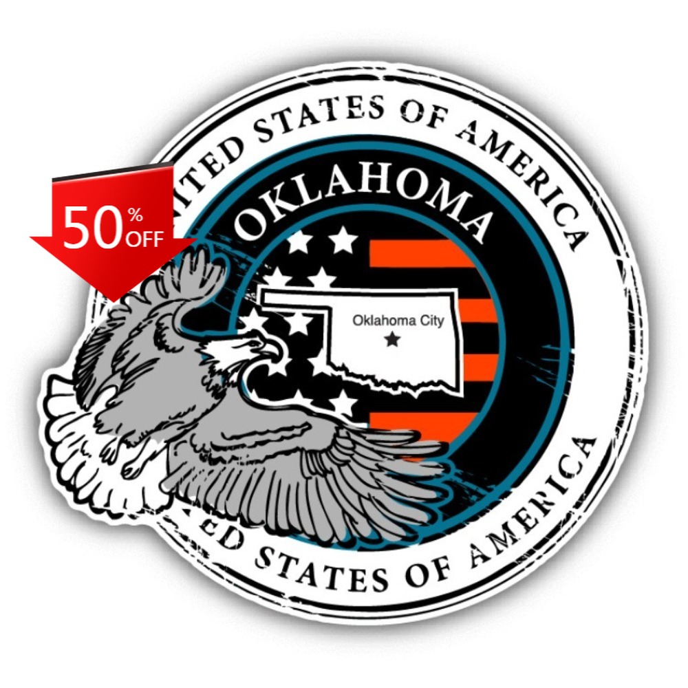 Laptop Unique Accessories - Oklahoma USA Grunge Rubber Aesthetic Car