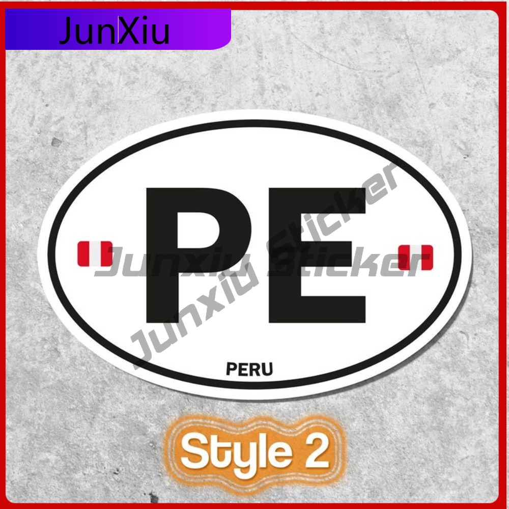 Peru PE Sticker Oval Flag Wate - Laptop Unique Accessories recension och pris