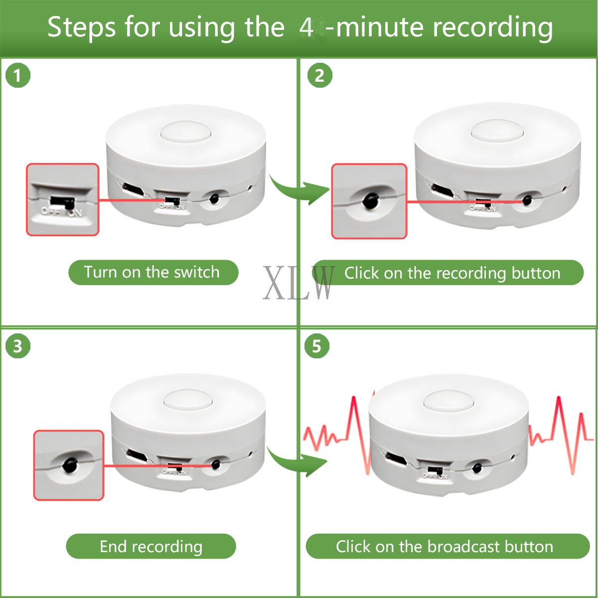 4M Voice Recording Button for  - Monitor Portable Usb recension och pris