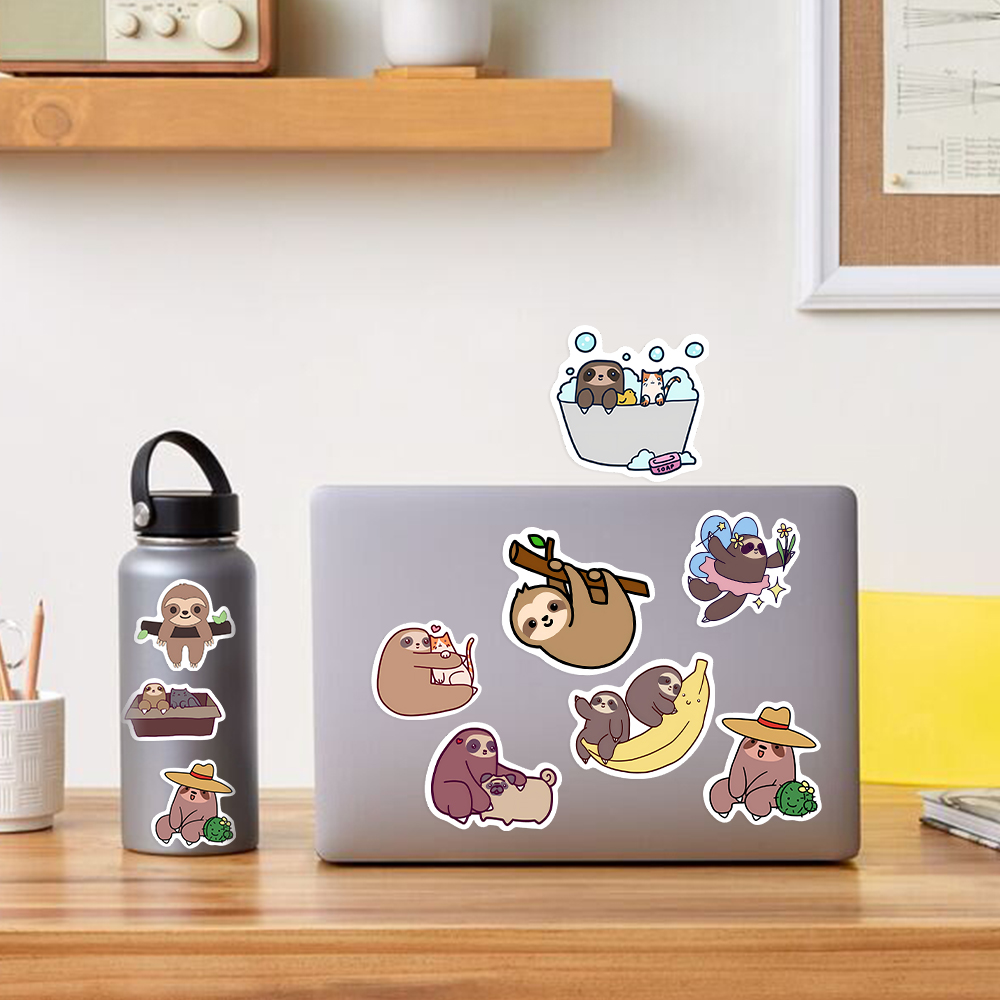 10/25/50PCS Cute Sloth Animal  - Laptop Accessories Girly recension och pris
