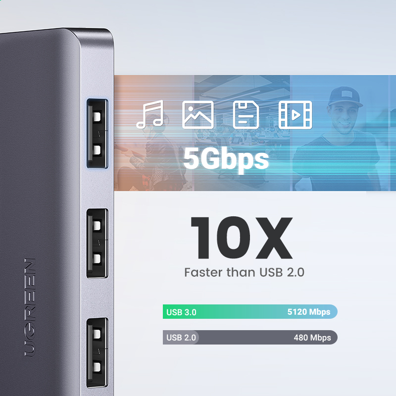 UGREEN USB HUB 4 Ports USB-A S - Xbox Laptop Accessories recension och pris