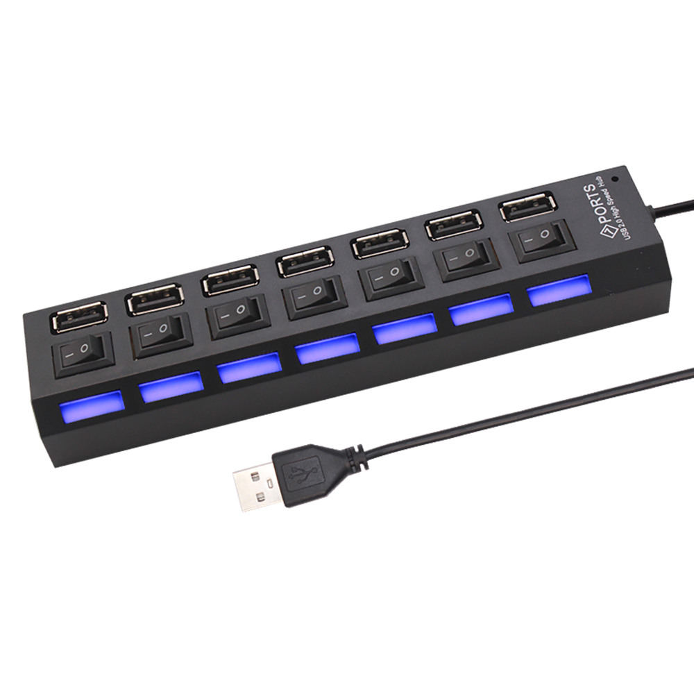 7 Port USB 2.0 Hub Splitter Fo - Laptop Office Accessories recension och pris